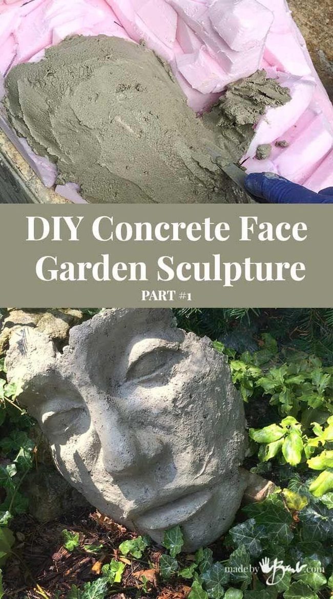Concrete Face Garden Art