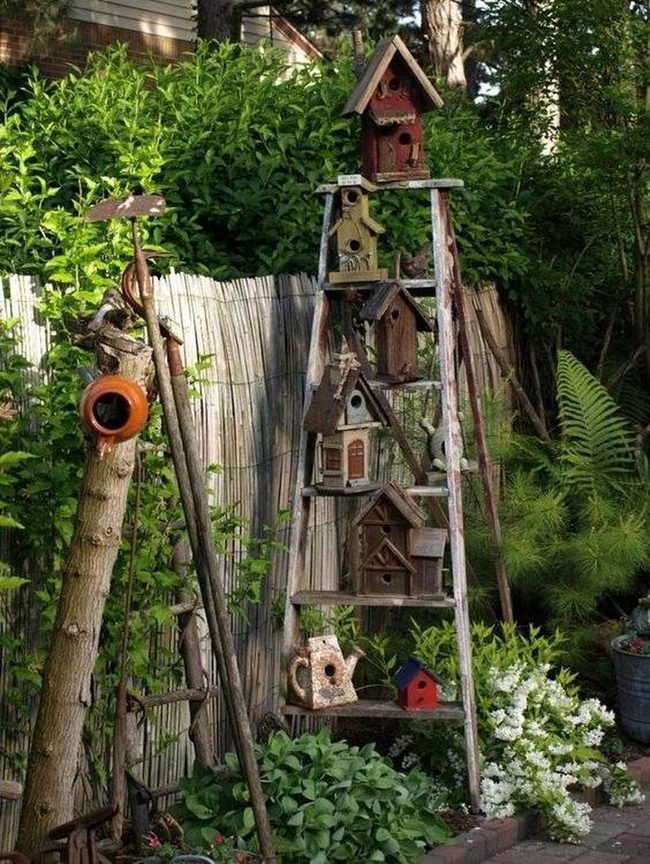 Colorful Ladder Birdhouses