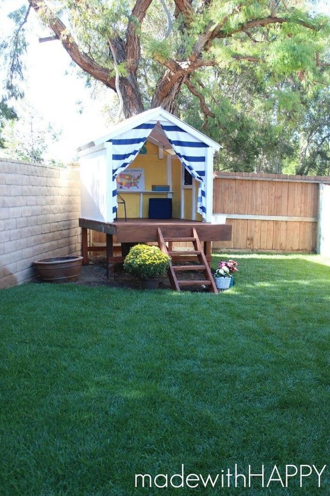 Striped Curtains Kids Hideaway