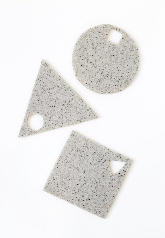 Gray Speckled Geometric Solids