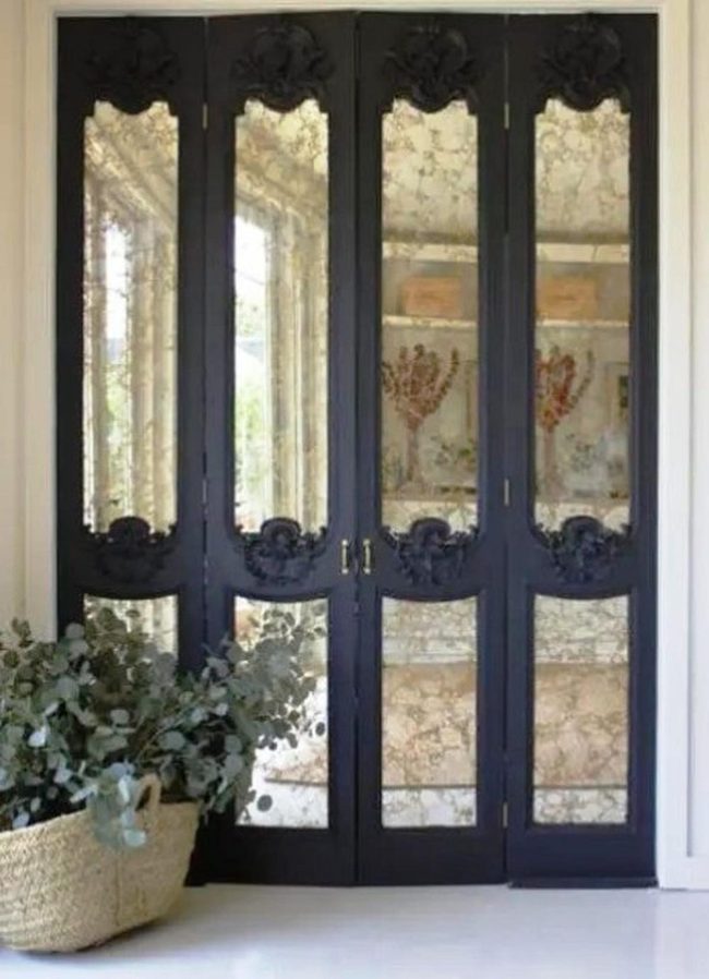 Dark Wood Mirrors Reflect Light
