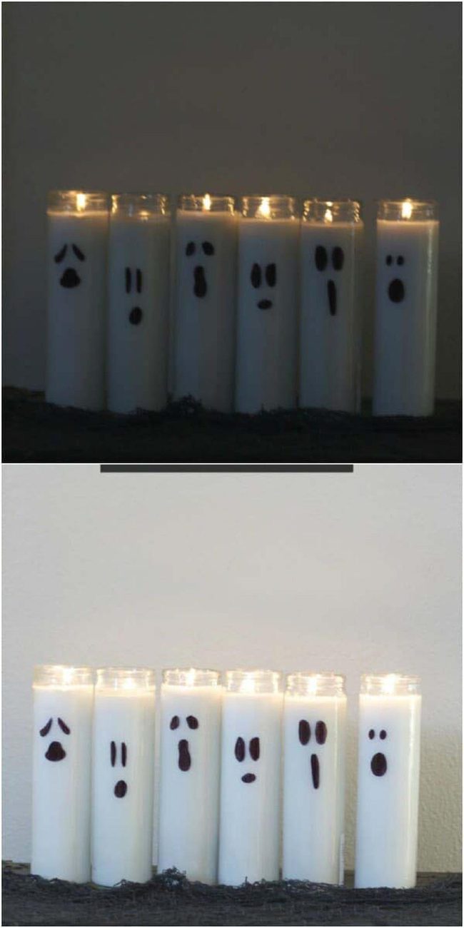 Ghost Face White Candles