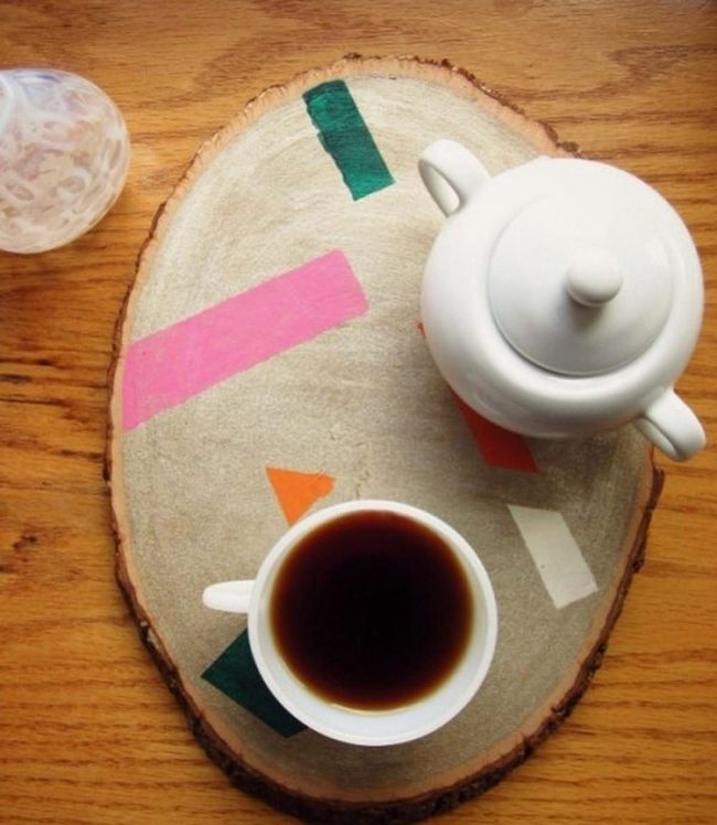 Wood Grain Tea Service Display