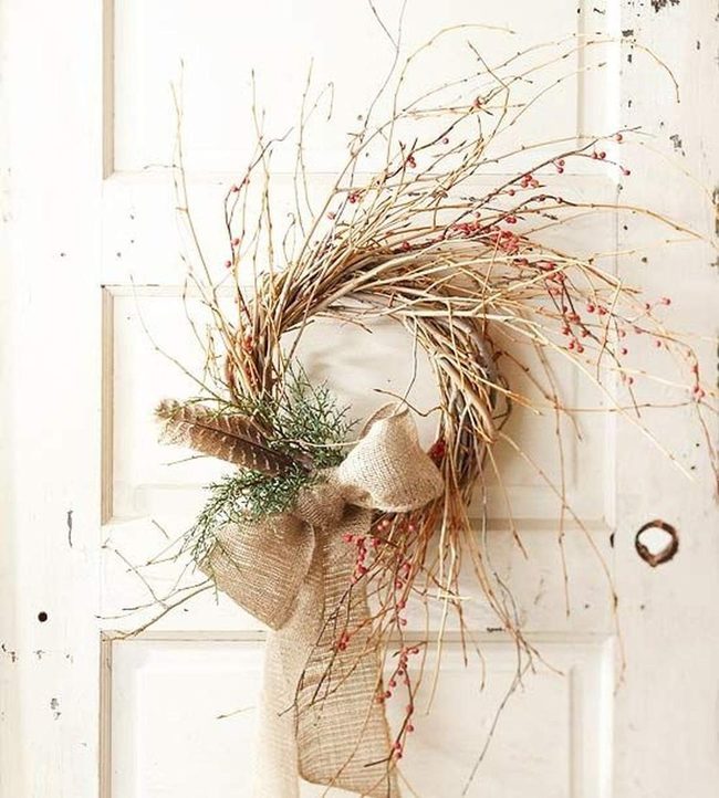 Red Berries, Weathered White Door