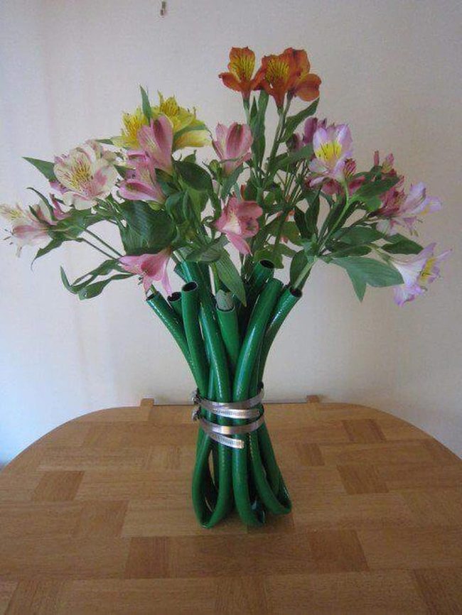 Green Hose Flower Vessel