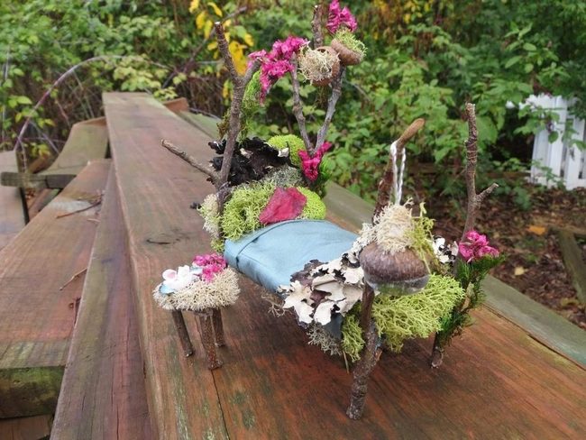 Fairy Bed Among Blooming Flowers