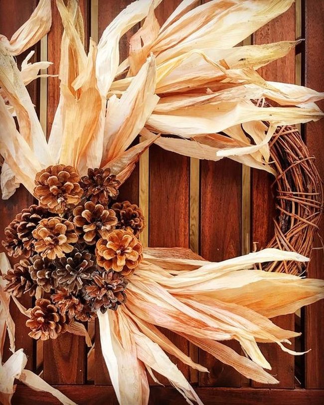Golden Corn Rays Autumn Wreath