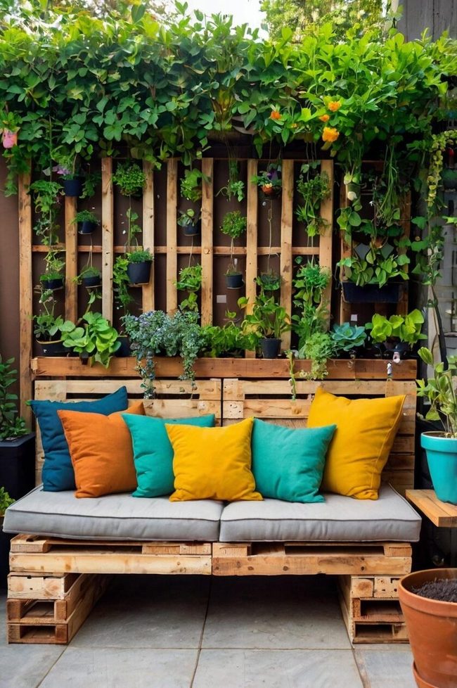 Pallet Sofa With Living Planters