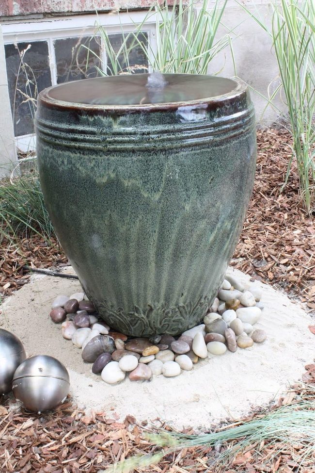 Stacked Earth Ceramic Water Feature