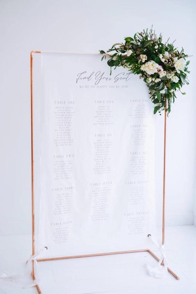 Linen Seating Chart With Tassel Edge