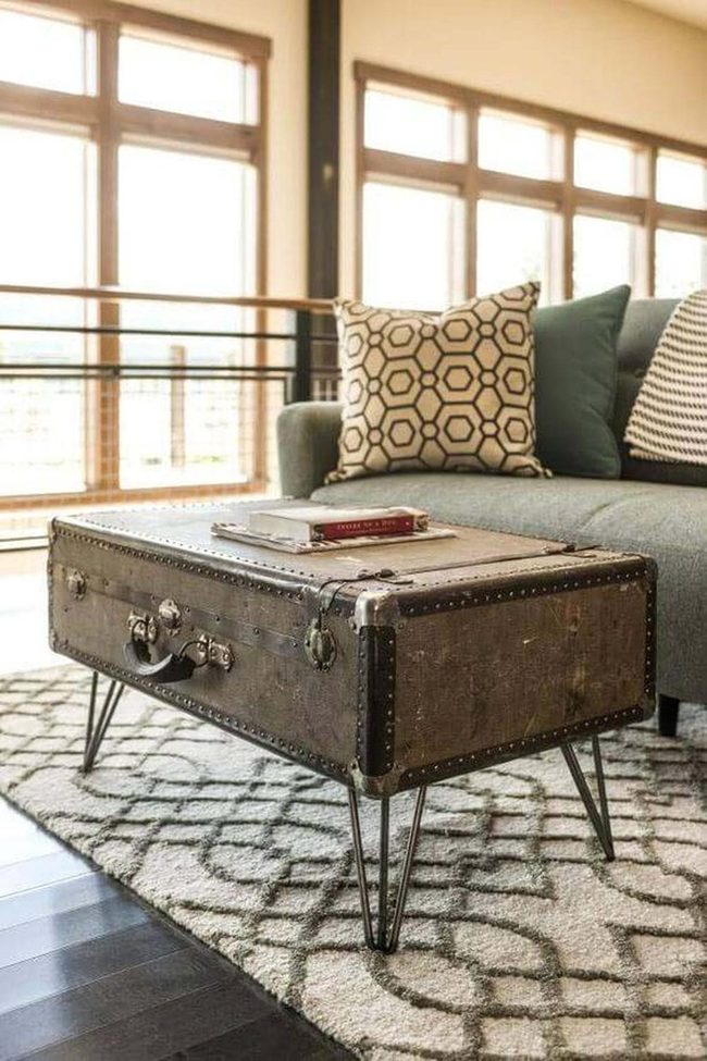 Stacked Suitcases Functional Furniture