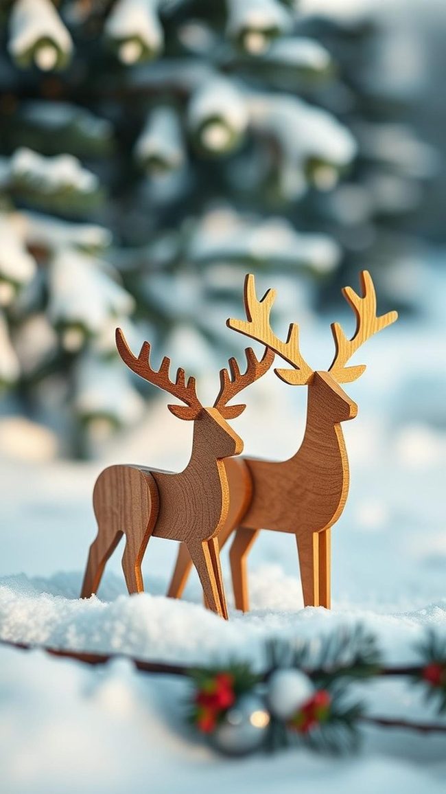 Scrap Wood Reindeer Figures
