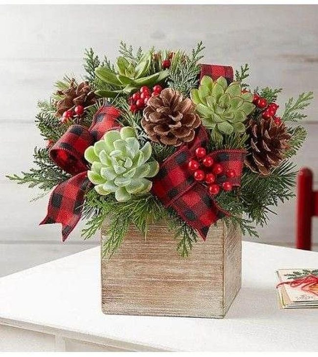 Succulents With Festive Ornaments