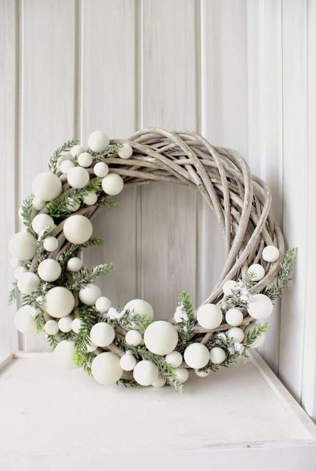 White Spheres On Natural Wood Branches