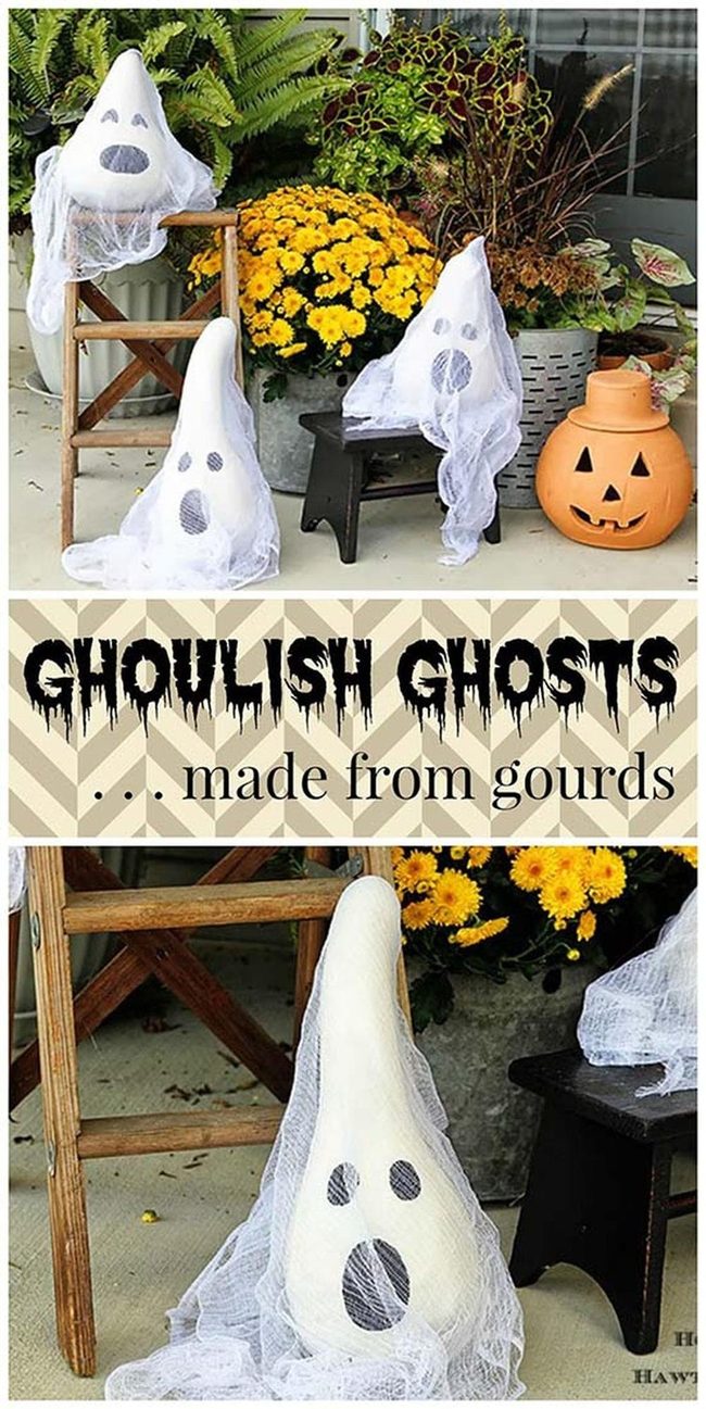 Pumpkin White Ghost Figures