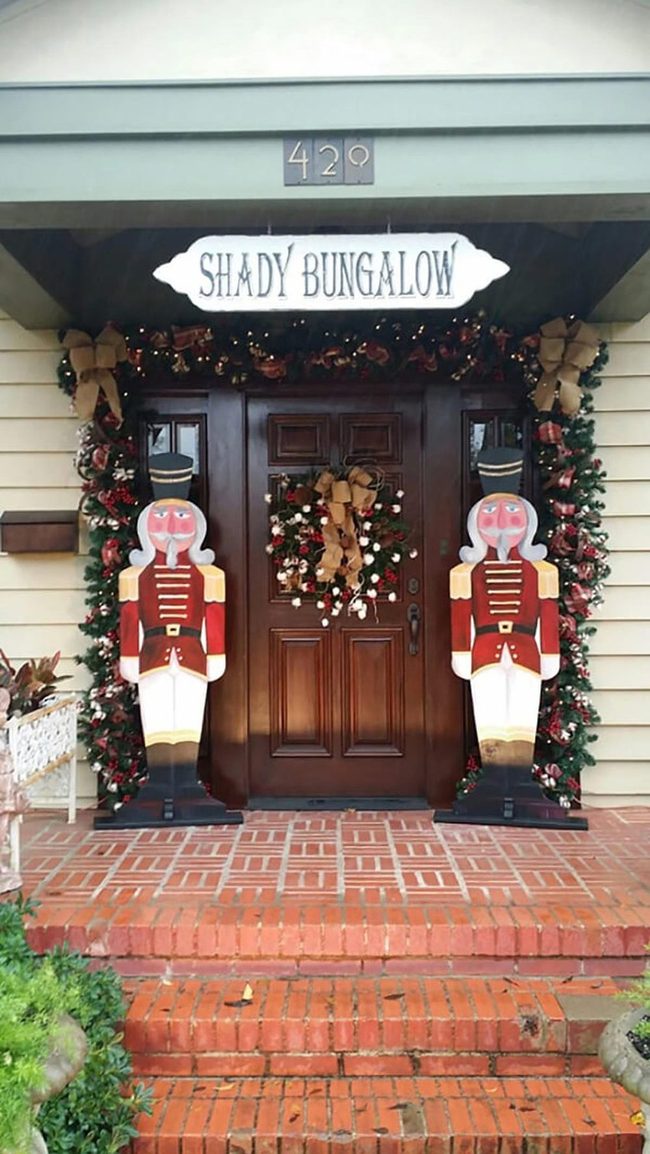 Life-Size Wooden Nutcrackers Front Door