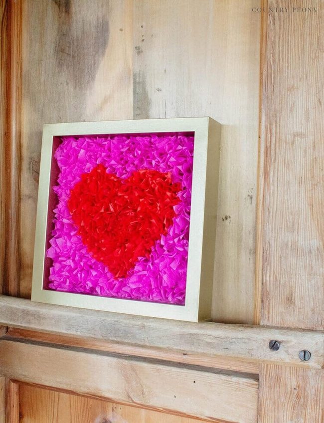 Colorful Tissue Paper Hearts