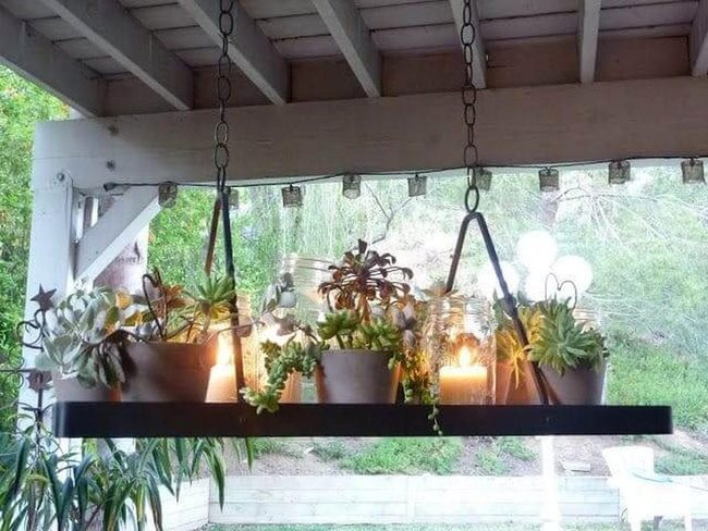 Suspended Succulents And Candlelight