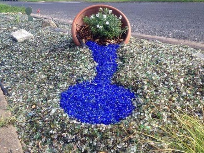 Blue Glass Waterfall Garden