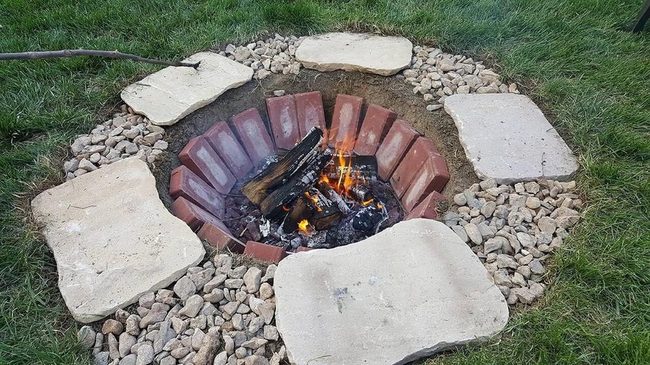 In-Ground Fire Pit Gathering
