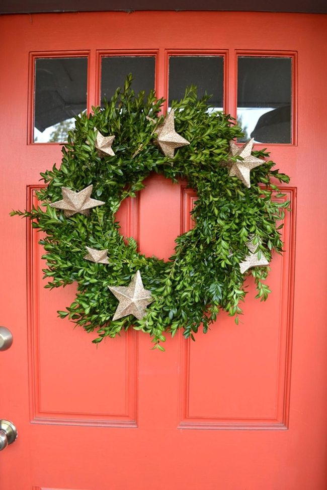 Gold Stars In Green Garland