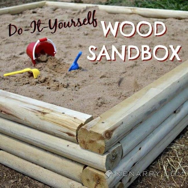 Stacked Timber Sandbox For Kids