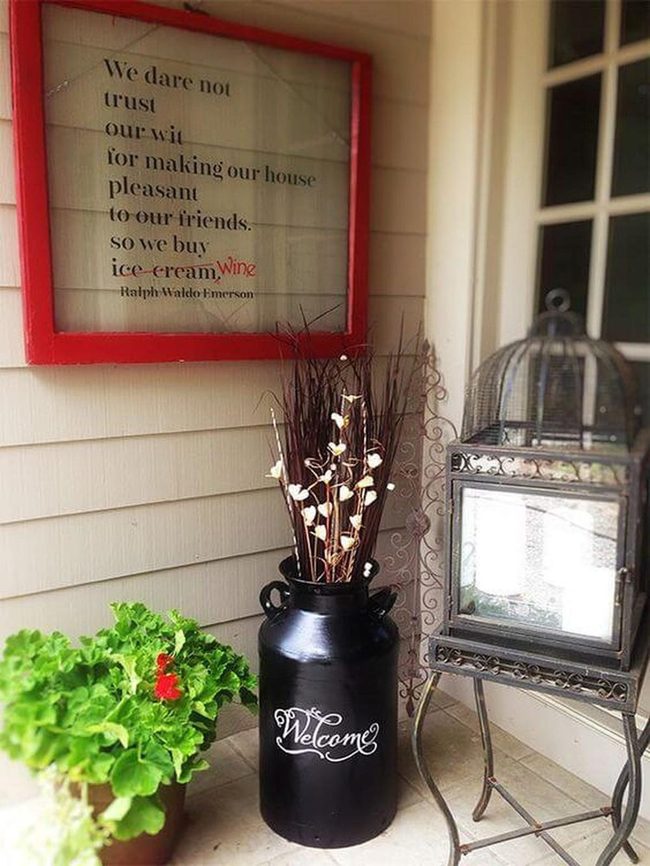 Stenciled Metal Jugs Hospitality