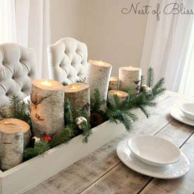 Fir Logs With Nested Candles