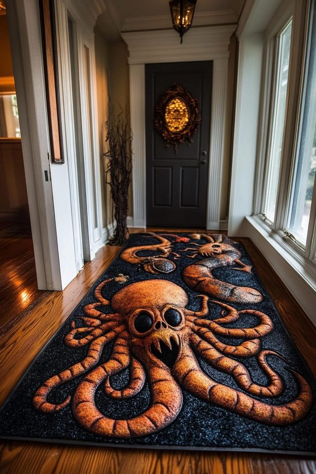 Black Spider Web Doormat