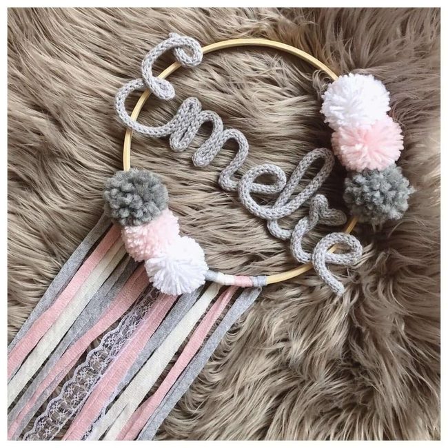 Wool-Wrapped Dream Catcher Door Art