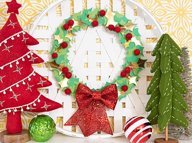 Layered Foil Hoop Wreath