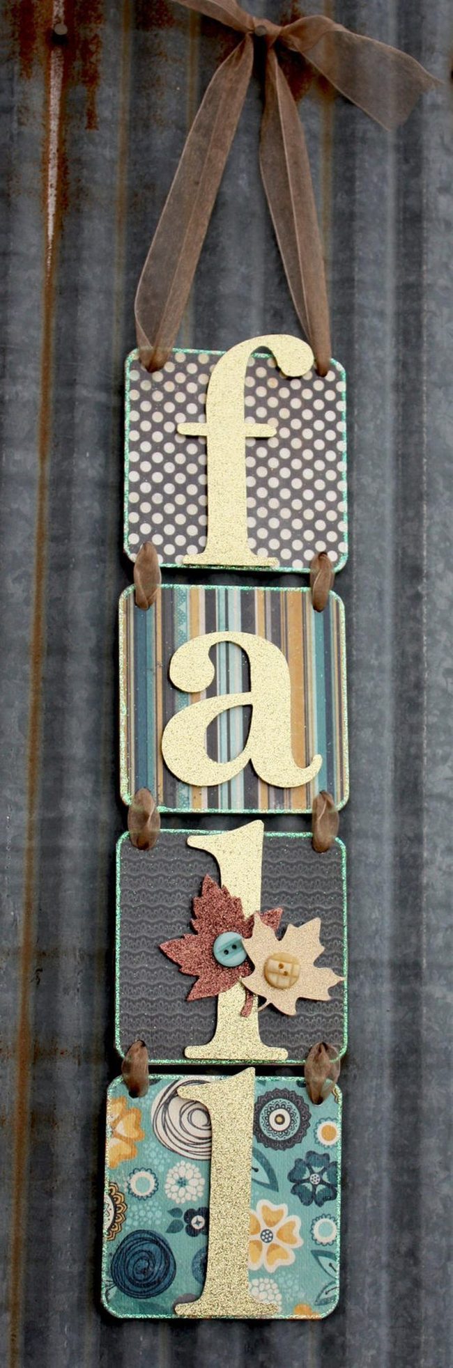 Gold Glitter Fall Letters