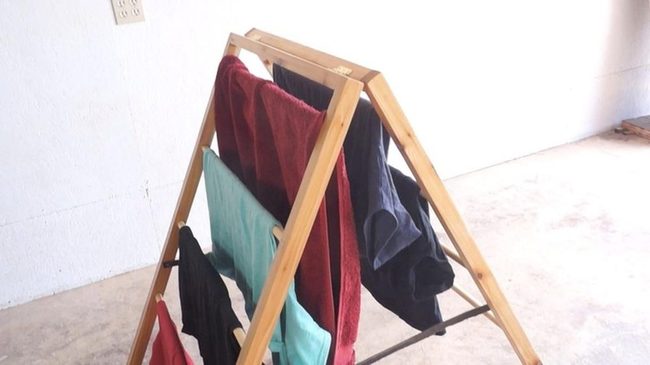 Colorful Laundry Rack, Sunlit Whites