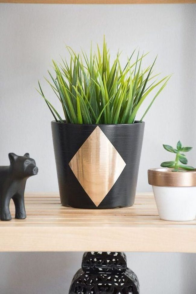 Metallic Vinyl Plant Pots