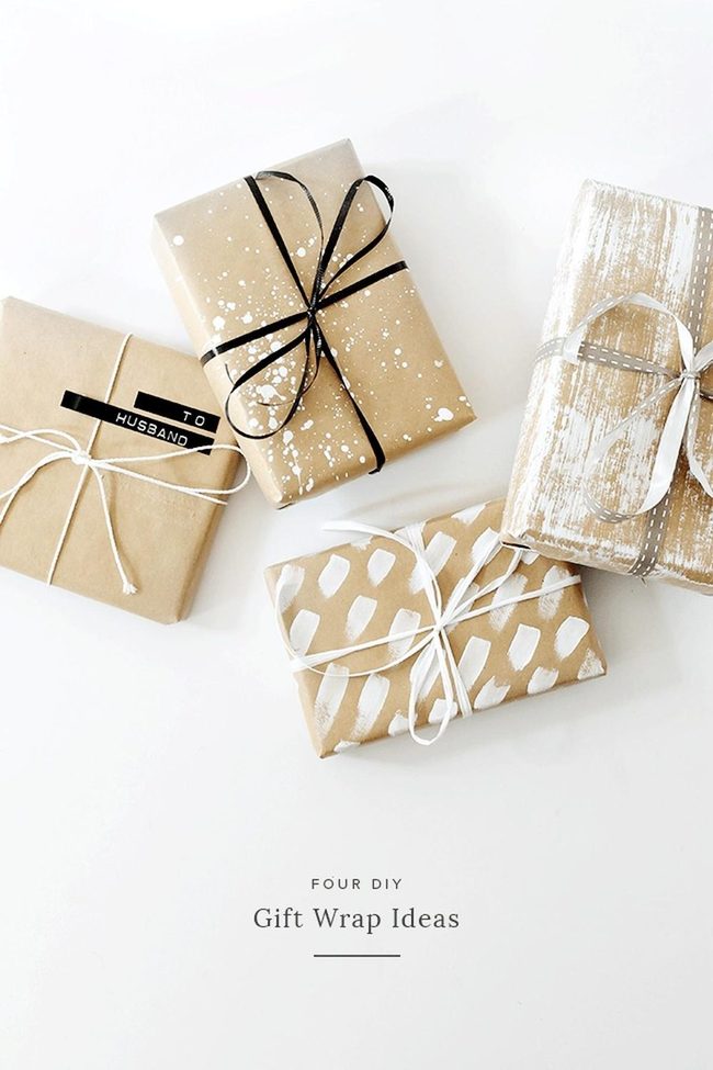 White Paint Splatter Brown Packages
