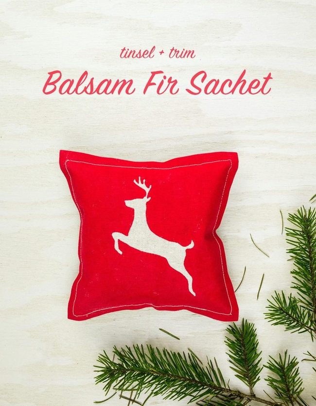 Red Reindeer Hand-Stitched Sachets