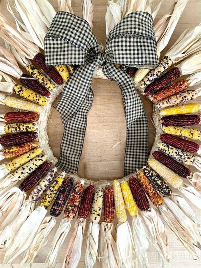 Multicolored Corn Cob Wreath