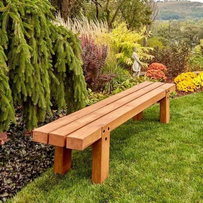 Natural Wood Garden Bench
