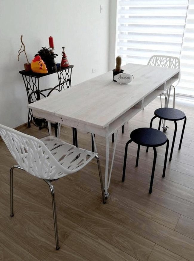 Striped Light On White Dining