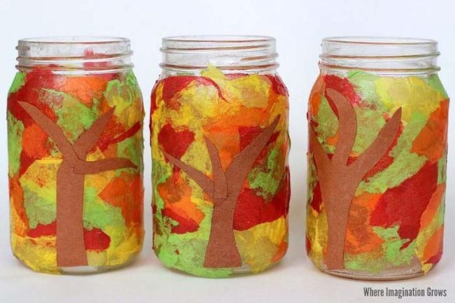 Autumn Trees In Glowing Glass