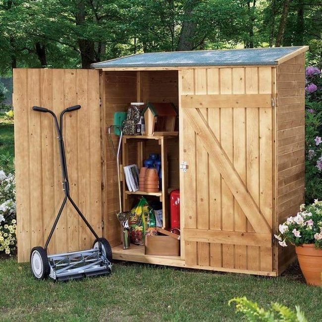 Natural Wood Storage Shed