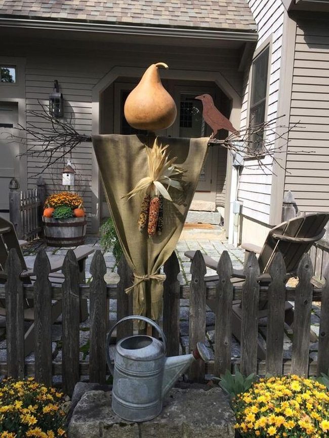 Weathered Wood Garden With Autumn Harvest