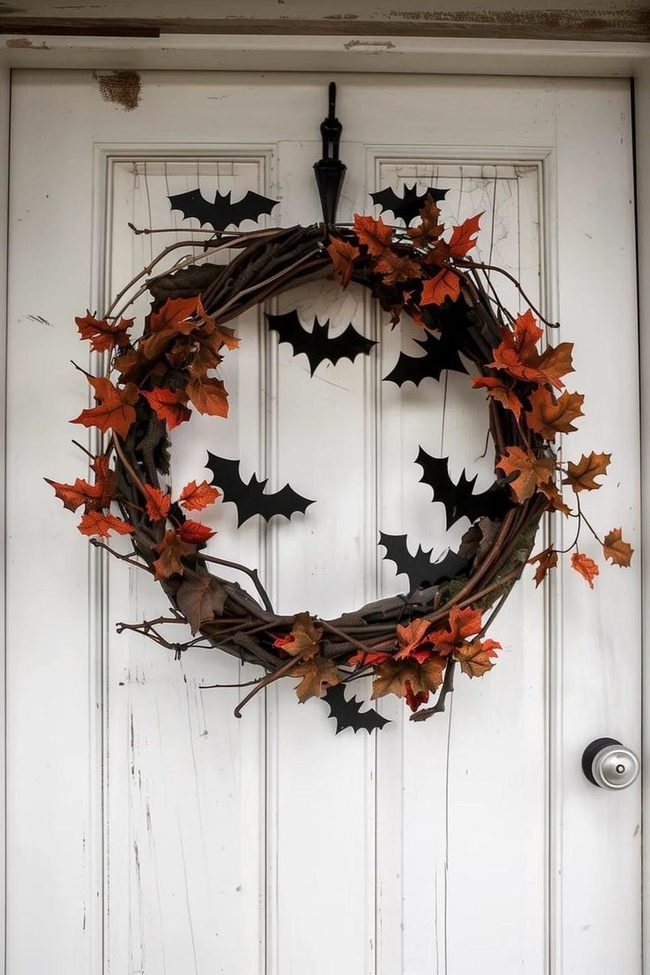 Autumn Branches With Halloween Bats