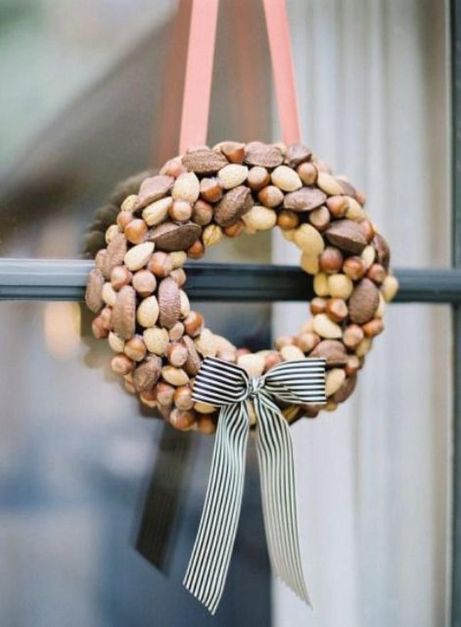 Pink Ribbon Nut Wreath