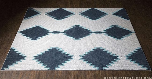 Dark Blue Geometric Floor Statement