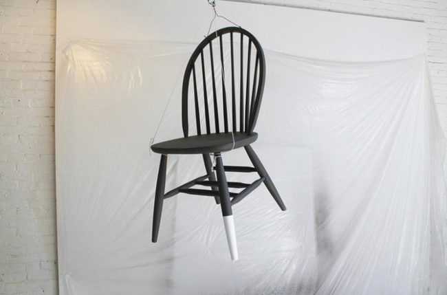Black Suspended Wooden Chairs