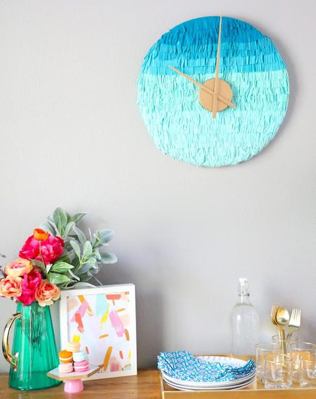 Wooden Table With Colorful Flowers