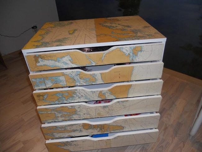 Vintage Map Chest With Curves