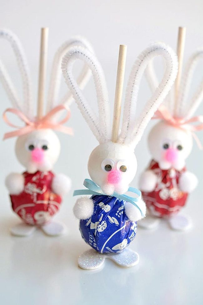 Fluffy Cotton Lollipop Bunnies