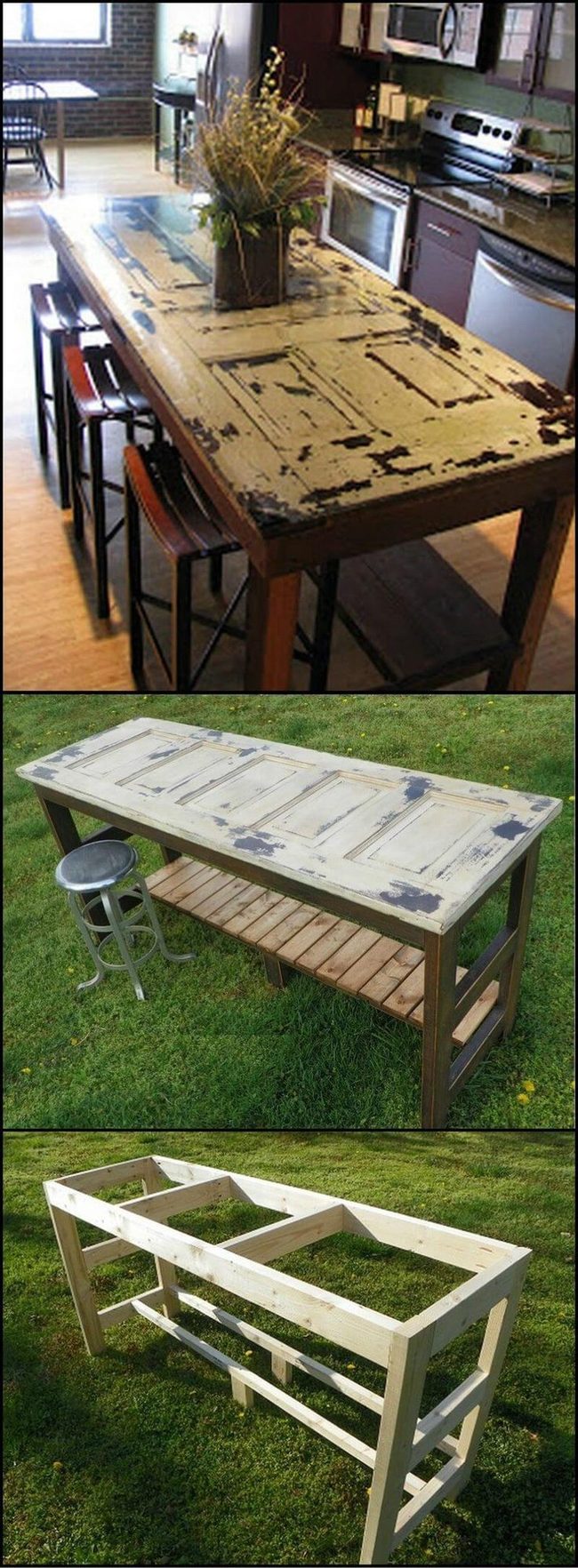 Reclaimed Door Kitchen Island
